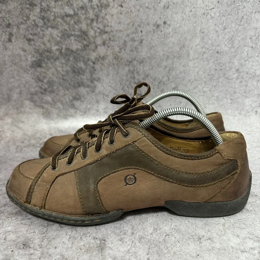 Born Asmund Casual Shoes Mens 9.5 Brown Leather Comfort Sneakers